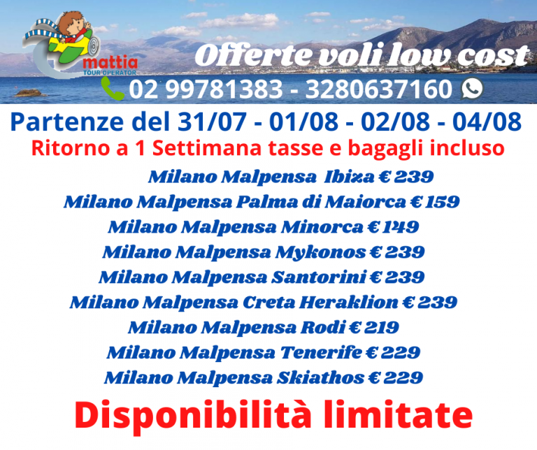 Offerte voli low cost (1) Mattiatour Offerte voli low cost (1) Mattiatour